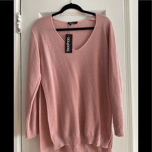 Boohoo V neck side split tunic